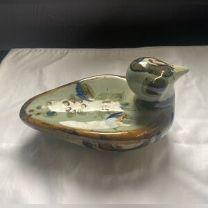 Vintage Ken Edwards ceramic folk art bird- Mexico- hand-painted- artist signed